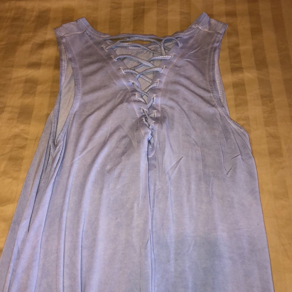 Francesca’s lavender lace up dress size medium